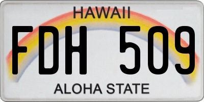 HI license plate FDH509