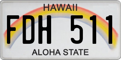 HI license plate FDH511