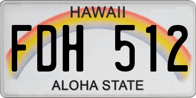 HI license plate FDH512