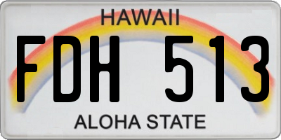 HI license plate FDH513
