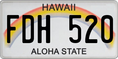 HI license plate FDH520