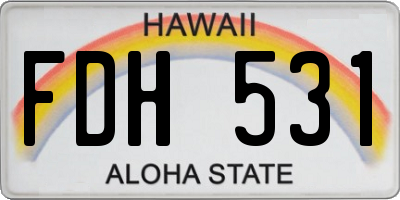 HI license plate FDH531