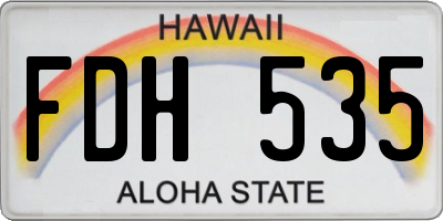 HI license plate FDH535