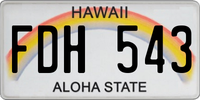 HI license plate FDH543