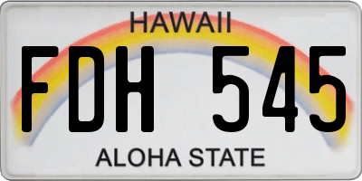 HI license plate FDH545