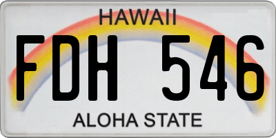 HI license plate FDH546