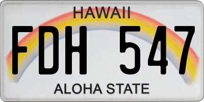 HI license plate FDH547