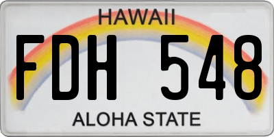 HI license plate FDH548