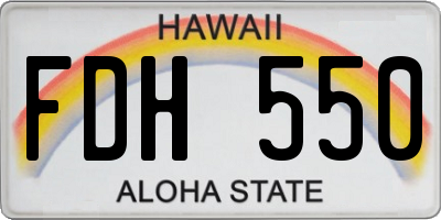 HI license plate FDH550