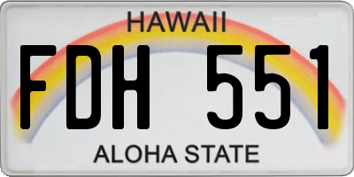 HI license plate FDH551
