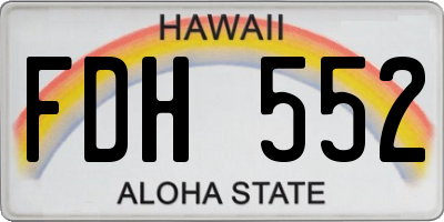 HI license plate FDH552