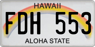 HI license plate FDH553