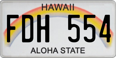 HI license plate FDH554