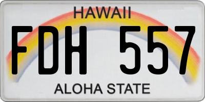 HI license plate FDH557