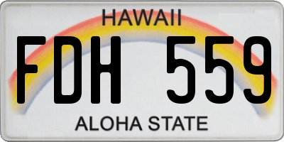 HI license plate FDH559