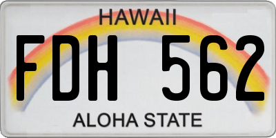 HI license plate FDH562