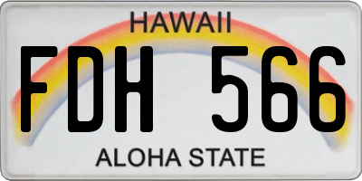 HI license plate FDH566