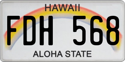 HI license plate FDH568