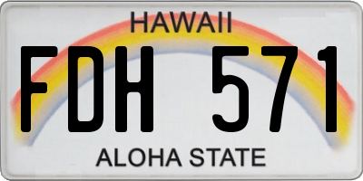 HI license plate FDH571