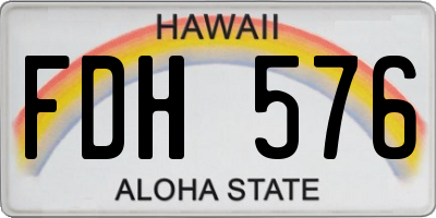 HI license plate FDH576