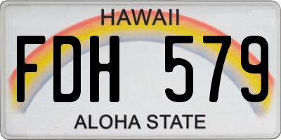 HI license plate FDH579