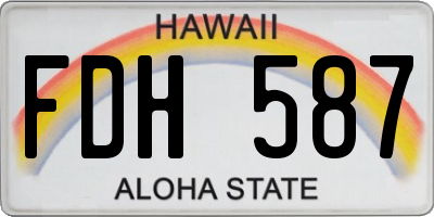 HI license plate FDH587