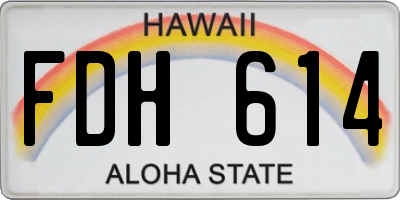 HI license plate FDH614