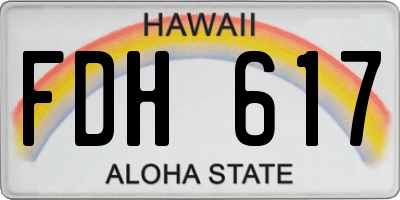 HI license plate FDH617