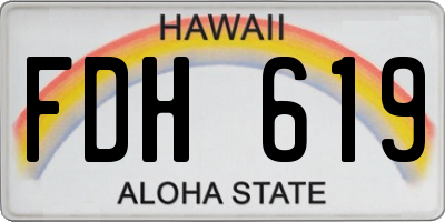 HI license plate FDH619