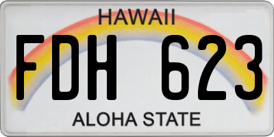 HI license plate FDH623