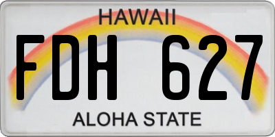 HI license plate FDH627
