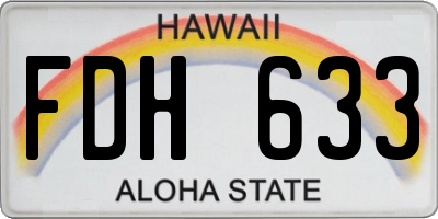 HI license plate FDH633