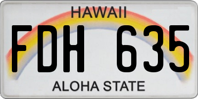 HI license plate FDH635