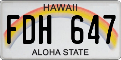 HI license plate FDH647