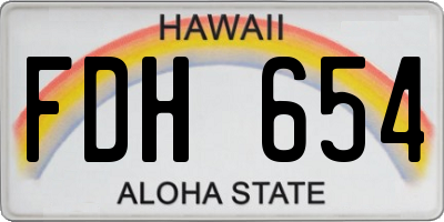 HI license plate FDH654
