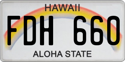 HI license plate FDH660