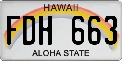 HI license plate FDH663
