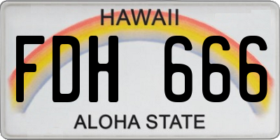 HI license plate FDH666
