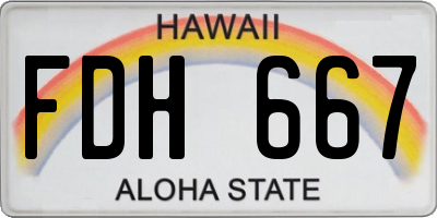 HI license plate FDH667