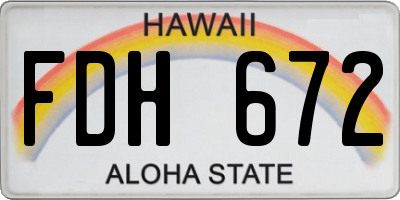 HI license plate FDH672