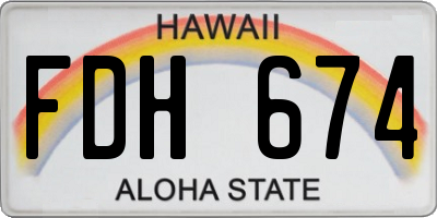 HI license plate FDH674