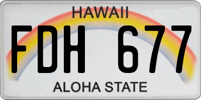 HI license plate FDH677