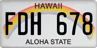 HI license plate FDH678