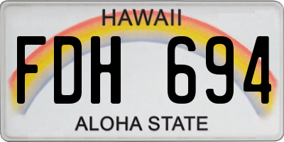 HI license plate FDH694