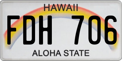 HI license plate FDH706