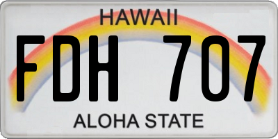 HI license plate FDH707
