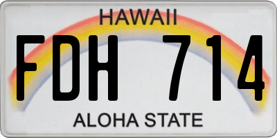 HI license plate FDH714