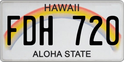 HI license plate FDH720