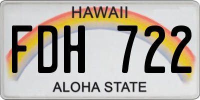 HI license plate FDH722