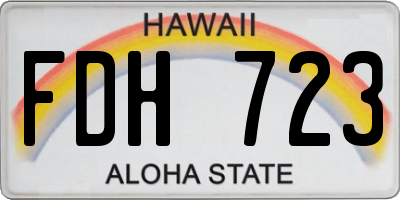 HI license plate FDH723